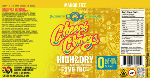 GET BUZZED WITHOUT THE NEXT-DAY BACKLASH WITH HIGH & DRY THC INFUSED SELTZER - MANGO FIZZ