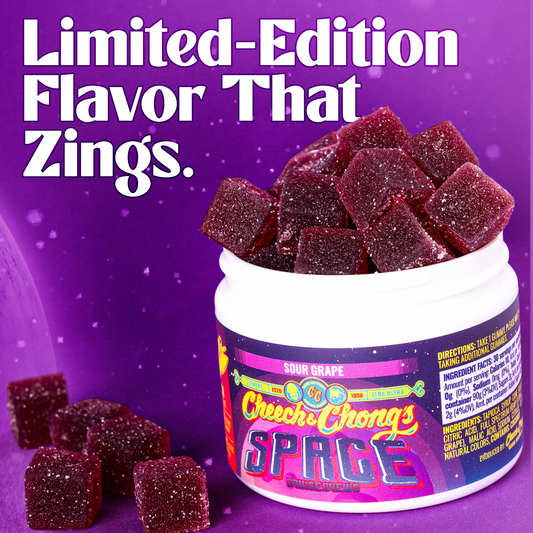 Blast Off With Cheech & Chong’s Triple-Strength Sour Grape Space Chews (Limited Time Only)