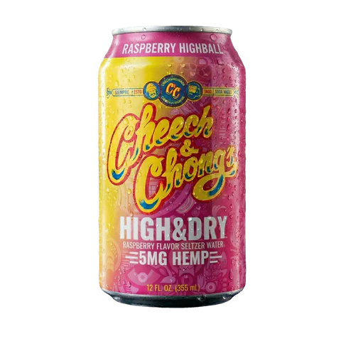 High & Dry Delta-9 THC Seltzer - Raspberry Highball (4-pack, 20 mg)