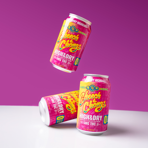 Cheech and Chong's High & Dry THC Infused Seltzer Water - Raspberry Highball