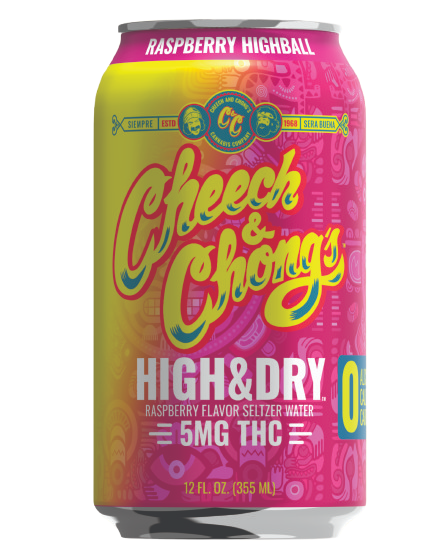 Cheech and Chong's High & Dry THC Infused Seltzer Water - Raspberry Highball